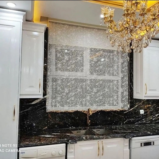 پرده آشپزخانه طرح زبرا