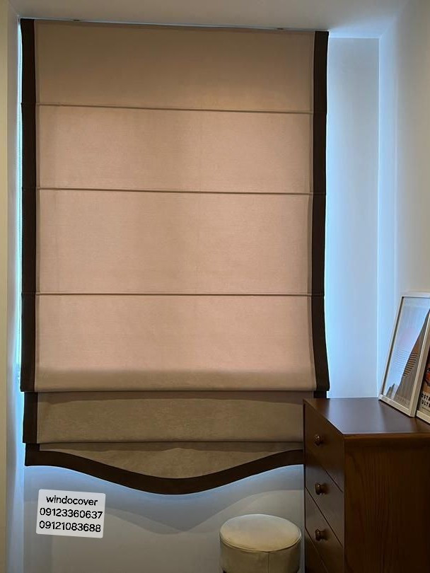 پرده رومن اتاق خواب کتان