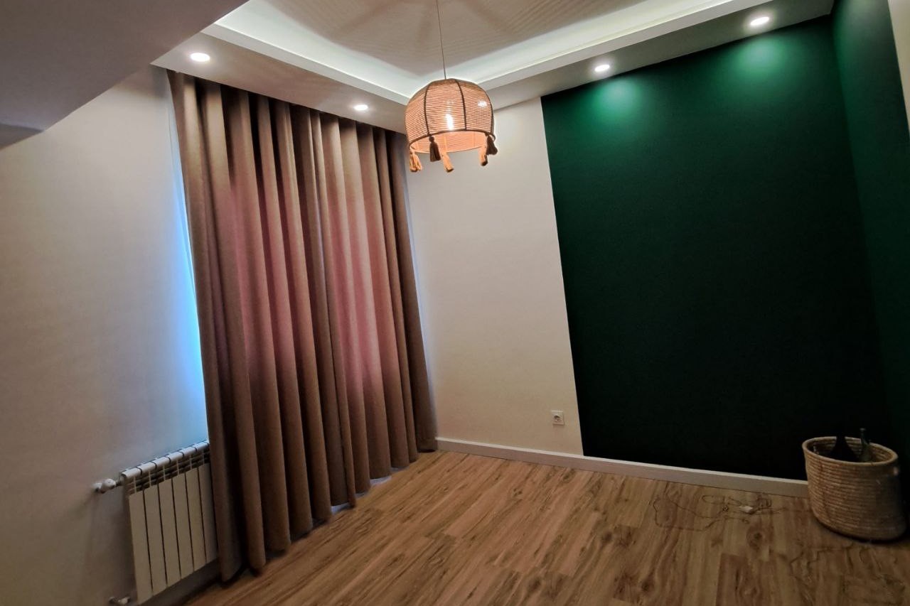 پرده پانج کوتاه و بلند کتان رنگی کد۱۰۰۱۷