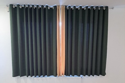 پرده پانج کوتاه و بلند کتان رنگی کد۱۰۰۱۷