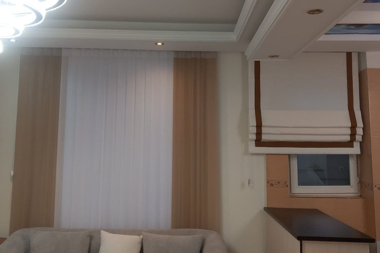 پرده رومن ساده کتان کد۱۰۰۱۸