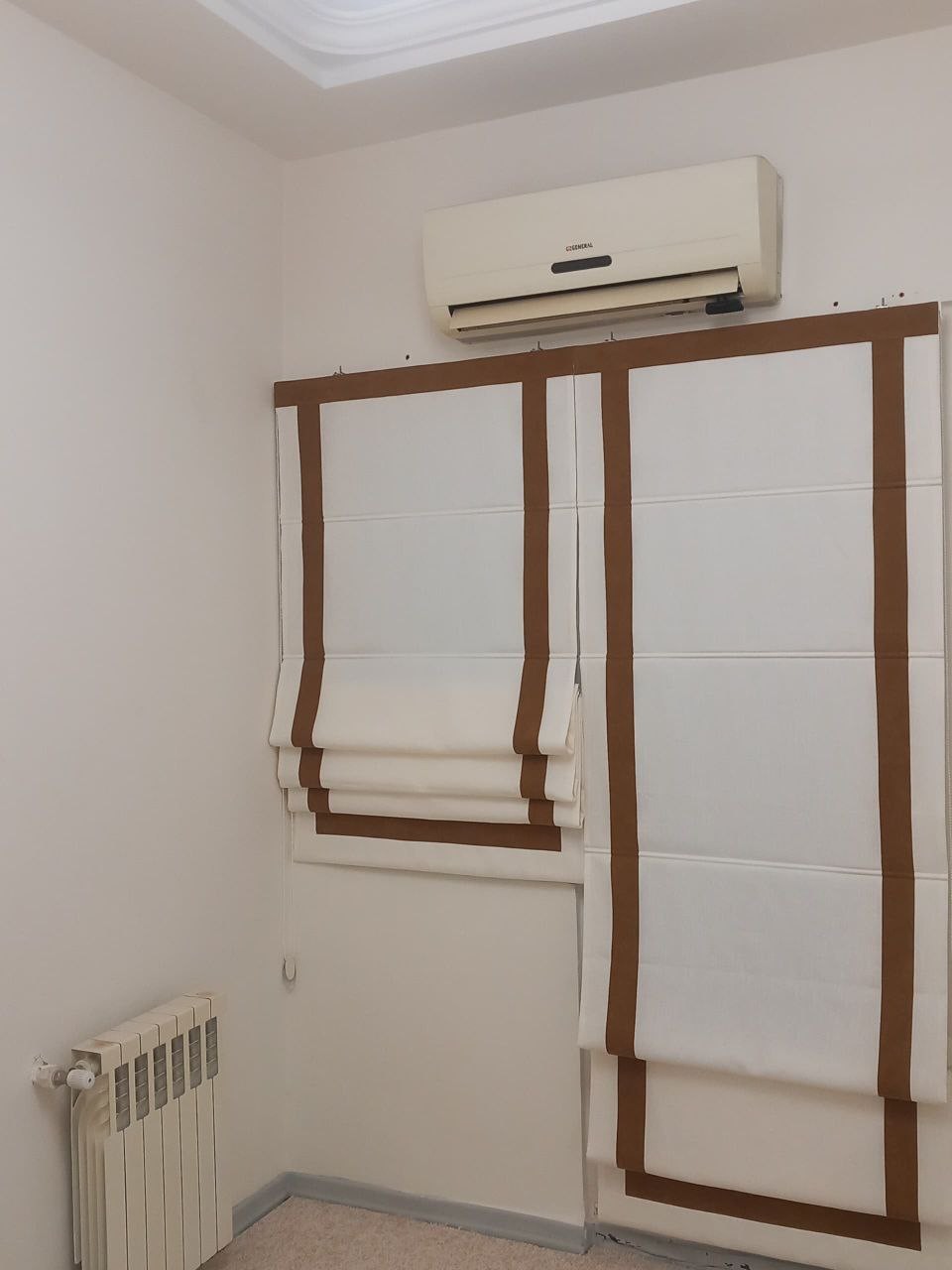 پرده رومن ساده کتان کد۱۰۰۱۸