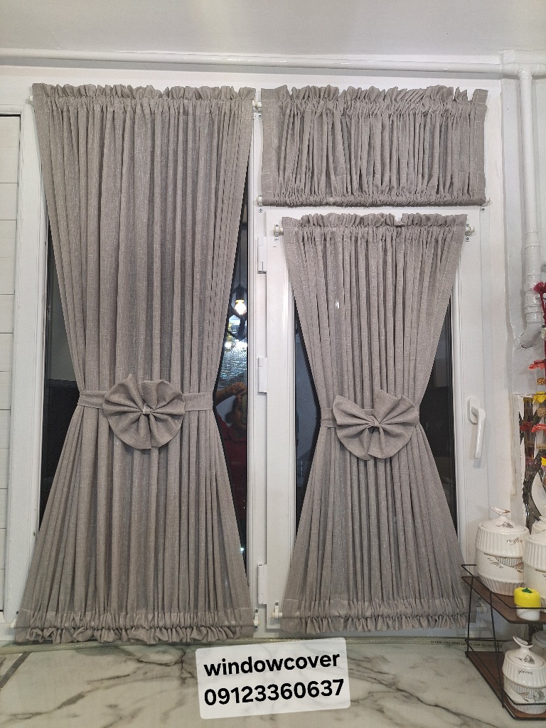 پرده پشت دری ساده کتان کد۱۰۰۲۵