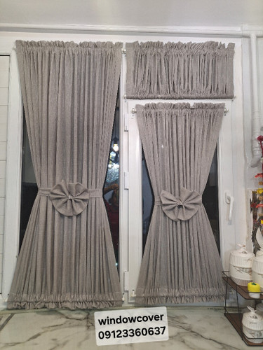 پرده پشت دری ساده کتان کد۱۰۰۲۵