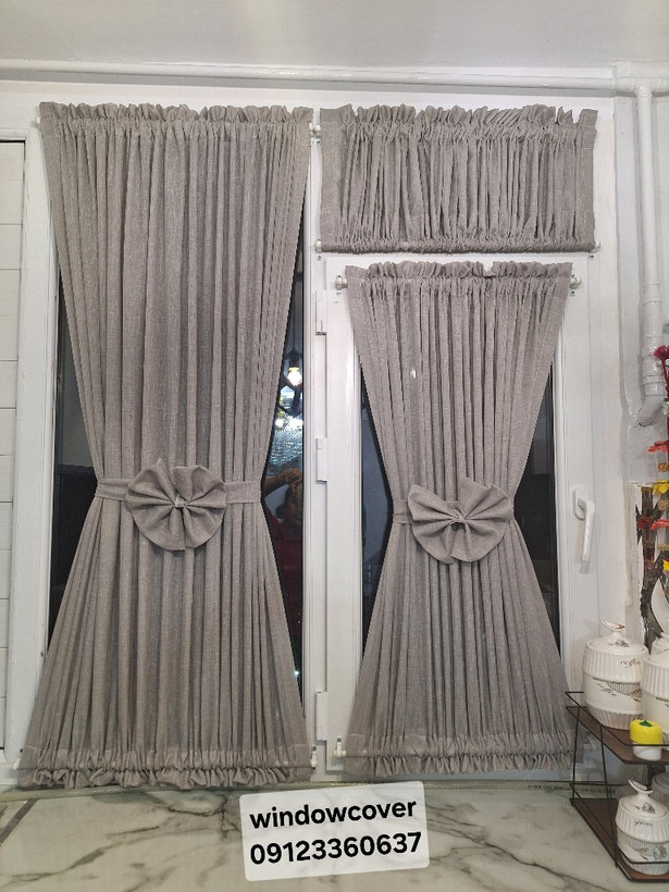 پرده پشت دری ساده کتان کد۱۰۰۲۵