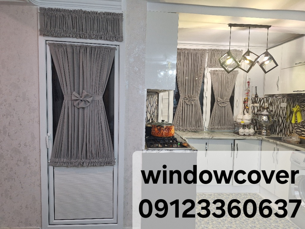 پرده پشت دری ساده کتان کد۱۰۰۲۵