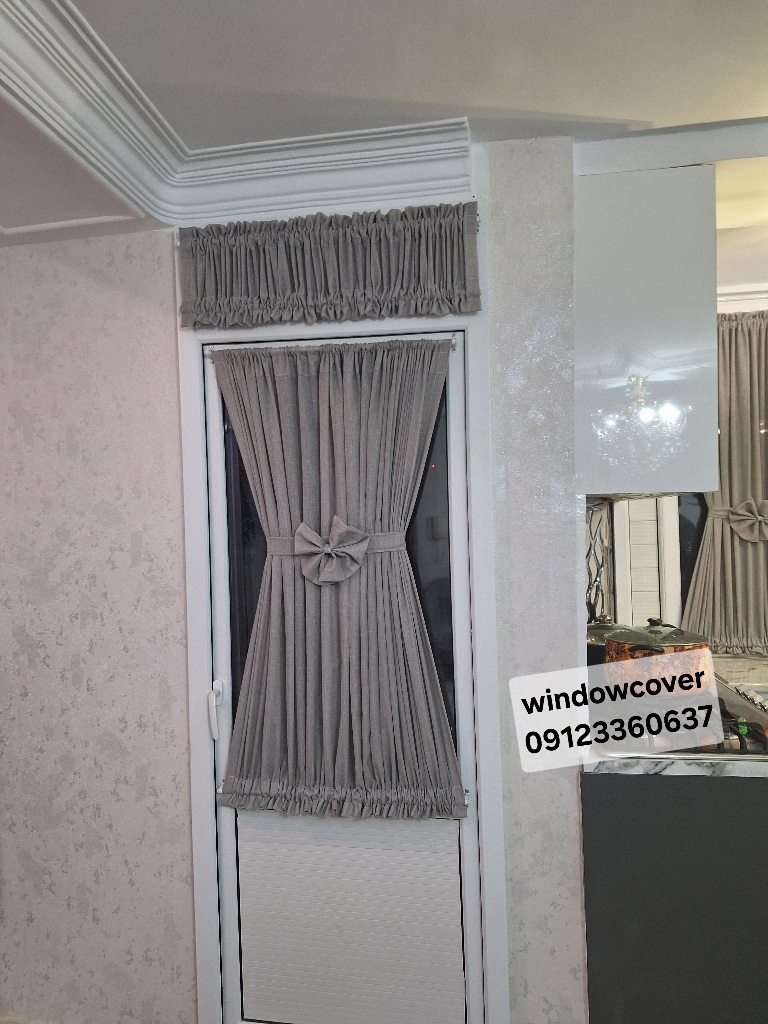 پرده پشت دری ساده کتان کد۱۰۰۲۵